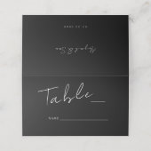 ブラック混合フォント結婚の折り畳み座席表 プレイスカード (外部開封)