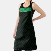 ブラック渦巻形ののグリーンシャムロックポルカパターン エプロン (インサイチュ)