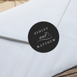 ブラック渦巻形のロマン結婚ク書 ラウンドシール
