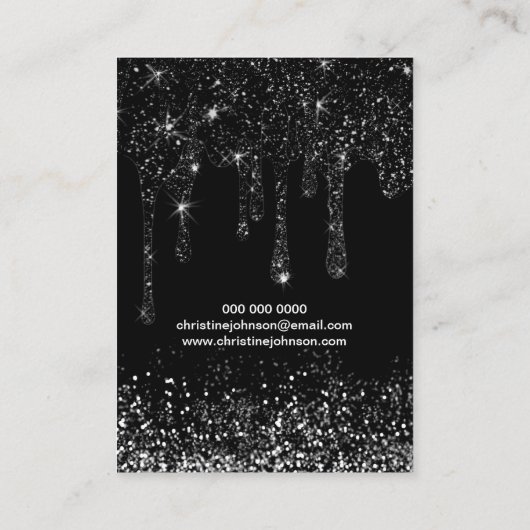 ブラック滴下グリッター表示カード 名刺 (裏面)