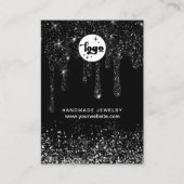 ブラック滴下グリッター表示カード 名刺 (正面)