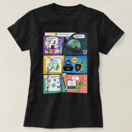 ブラック漫画グリーンプロテクターウーマンTシャツ Tシャツ