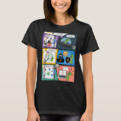 ブラック漫画グリーンプロテクターウーマンTシャツ Tシャツ (正面)