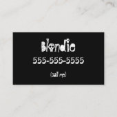 ブラック無地のゴシック電話カード 名刺 (正面)