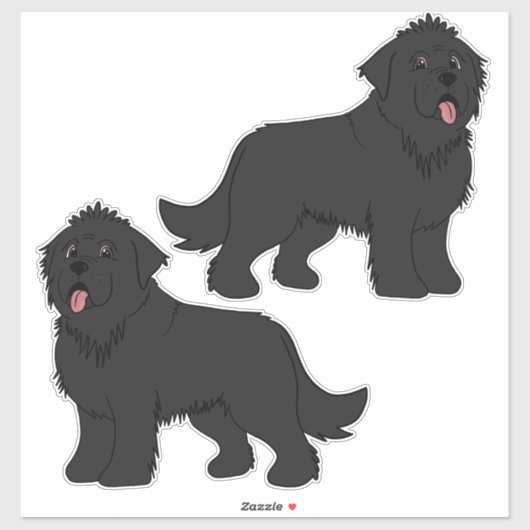 ブラック無地のニューファンドランド シール (シート)