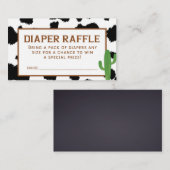 ブラック牛プリントおむつラッフルチケット エンクロージャーカード (正面/裏面)