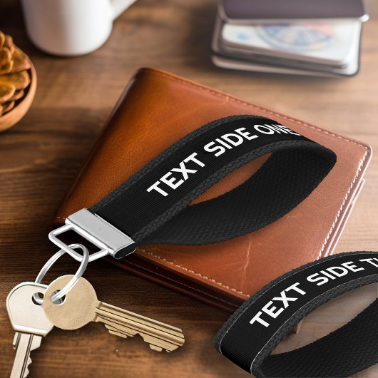 ブラック独自の作成 – 2行の文字 リストバンドキーホルダー