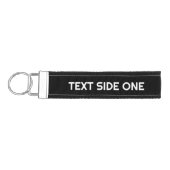 ブラック独自の作成 – 2行の文字 リストバンドキーホルダー (鍵左)