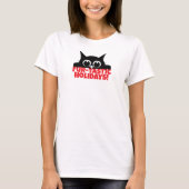 ブラック猫好きのおもしろいクリスマス名Tシャツ Tシャツ (正面)