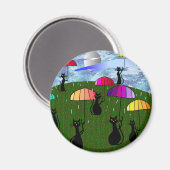 ブラック猫好きアートギフト マグネット (正面/裏面)