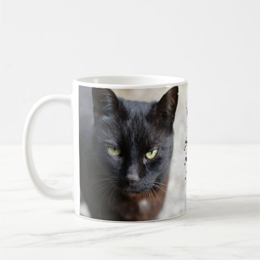 ブラック猫好きイメやる気を起こさせるージと引用文Coff コーヒーマグカップ (左)