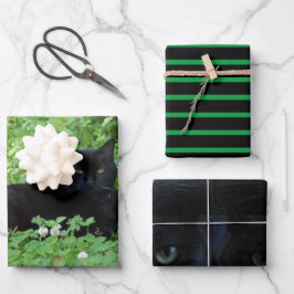 ブラック猫好きギフトまたはクラフト ラッピングペーパーシート