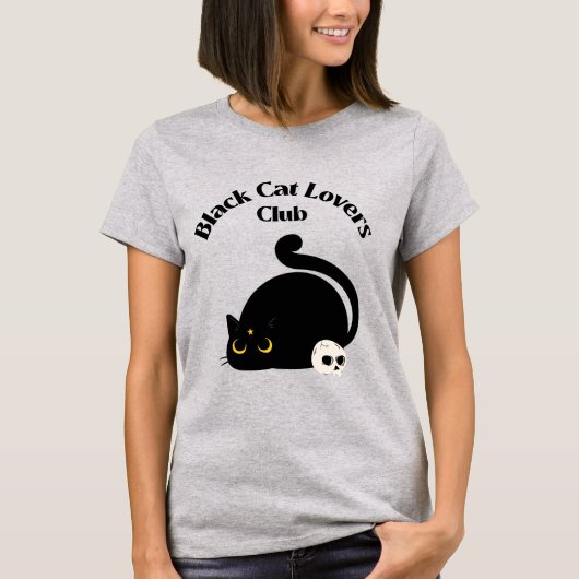 ブラック猫好きズクラブTシャツ Tシャツ (正面)