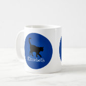 ブラック猫好き-マイネーム コーヒーマグカップ (正面左)