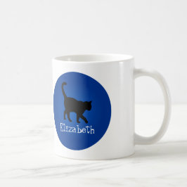 ブラック猫好き-マイネーム コーヒーマグカップ