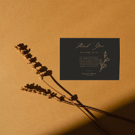 ブラック王室のシンプルミニマル結婚リスト サンキューカード