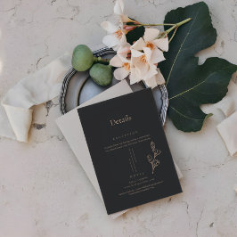 ブラック王室のシンプルミニマ結婚イスト詳細 エンクロージャーカード