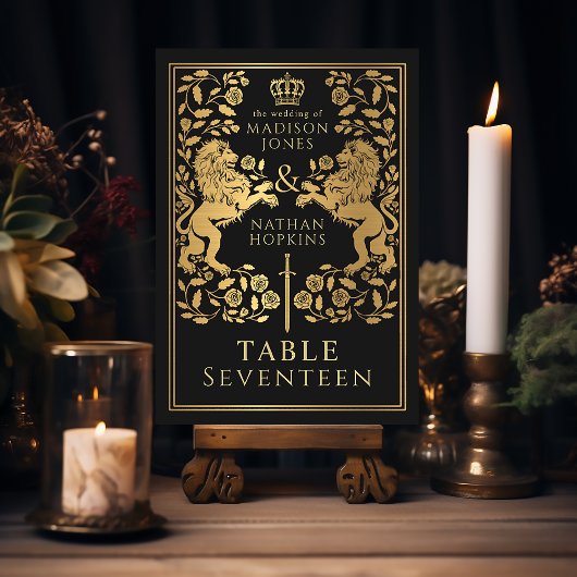 ブラック王室の中世ライオ結婚ン テーブルナンバー