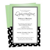 ブラック王室の水玉模様グリーンキンセアニラ招待状 招待状