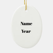 ブラック理容師クリスマスオーナメント名 セラミックオーナメント (裏面)