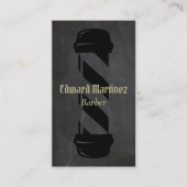 ブラック理容師ショップバーバーショップポール 名刺 (正面)