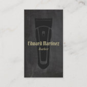 ブラック理容師ショップバーバーバーショップエレクトリックヘアクリッパー 名刺 (正面)