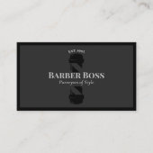 ブラック理容師ポールバーショップビジネスカード 名刺 (正面)