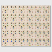 ブラック理容師ラッピング紙 ラッピングペーパー (フラット)