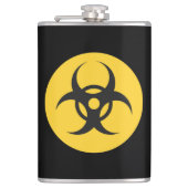 ブラック生物学的災害［有害物質］ラベル付きオズビニール包まれたフラスコ フラスク (正面)