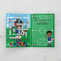 ブラック男子サッカー 秘密メッセージ ハッピーバースデー