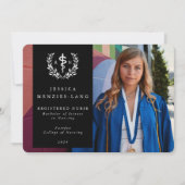 ブラック登録ナースAsclepius卒業写真 案内状 (正面)