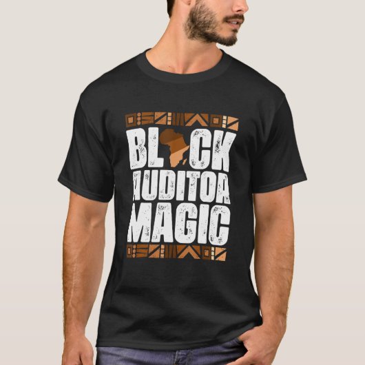 ブラック監査魔法ブラック履歴月BLM Tシャツ (正面)