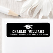 ブラック目盛りキャップ差出人住所 ラベル (インサイチュ)