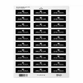 ブラック目盛りキャップ差出人住所 ラベル (フルシート)