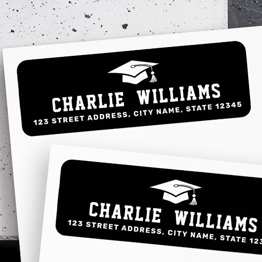 ブラック目盛りキャップ差出人住所 ラベル