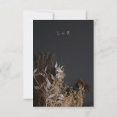 ブラック石板ボホ素朴フローラウェディングRSVPカード 出欠カード (裏面)