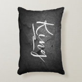 ブラック石板ロックウィズキング文字 アクセントクッション (正面(垂直))