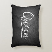 ブラック石板ロックウィズクイーン文字 アクセントクッション (正面(垂直))