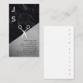 ブラック石板/レザー/美容師 名刺 (正面/裏面)