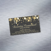 ブラック磁気ビジネスカード上の金箔紙吹雪 マグネット名刺 (インサイチュ)