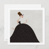 ブラック社交ダンス水曜日パーティードレス シーズンカード (正面/裏面)