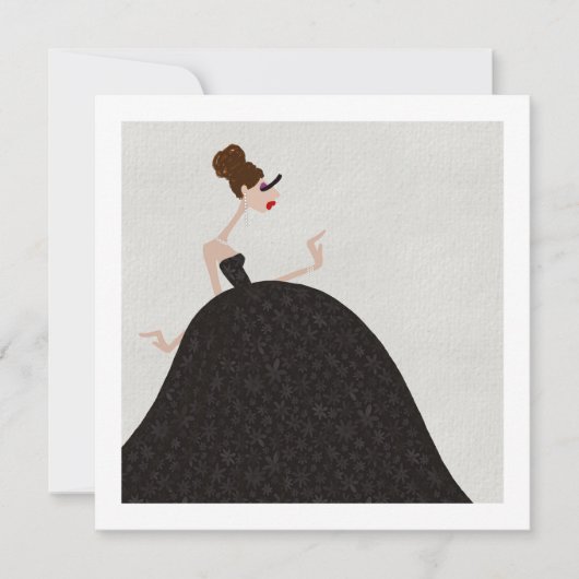 ブラック社交ダンス水曜日パーティードレス シーズンカード (正面)