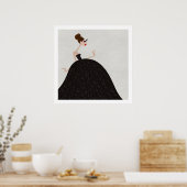 ブラック社交ダンス水曜日パーティードレス ポスター (キッチン)