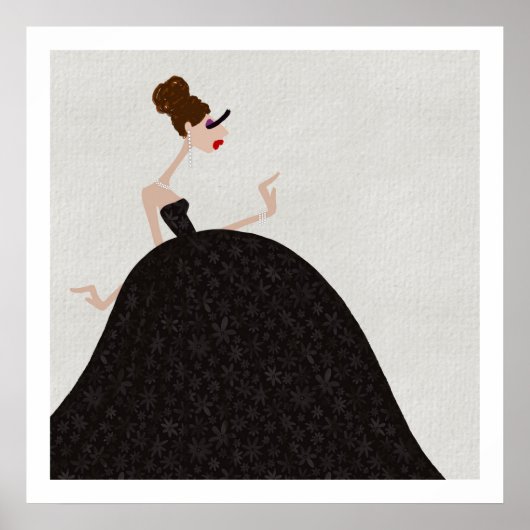 ブラック社交ダンス水曜日パーティードレス ポスター (正面)