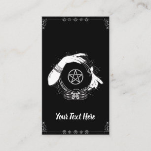 ブラック神秘的な占い師神秘的な水晶玉 名刺