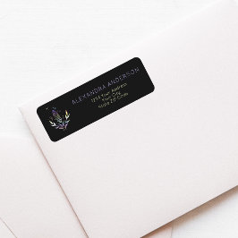 ブラック神秘的スピリチュアル結晶差出人住所 ラベル