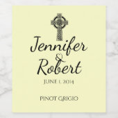 ブラック神話アイボリーワインラベルのケルト十字 ワインラベル (シングルラベル)