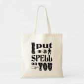 ブラック私はあなたにハロウィーン引用文文字 トートバッグ (正面)