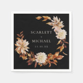 ブラック秋の結婚式 スタンダードカクテルナプキン (正面)