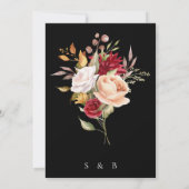 ブラック秋フローラブライダルシャワー 招待状 (裏面)